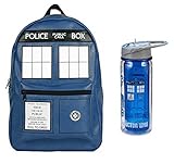 Doctor Who P.U Tardis Backpack and Tritan Water Bottle School Bundle Set [並行輸入品]