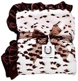 Max Daniel Baby Throw Blanket, Pink Snow Leopard by Max Daniel Designs