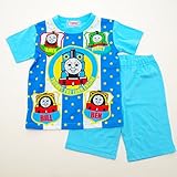 きかんしゃトーマス　半袖Tシャツ生地のパジャマ 100-130cm(832TM007112） (120cm, サックス)