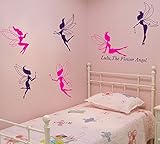 Amaonm® Removable DIY Colorful Flower Fairy Angel Pattern Wall Stickers Creative Clothing Dance Stud