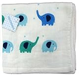 日繊商工 TROUSSEAU アニマルシリーズ アニジャンプ フェイスタオル ゾウ(ブルー) QLT-4045