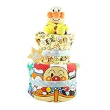 おむつケーキ アンパンマン 2段 出産祝い ベビーギフト タオル スタイ タンバリン ぬいぐるみ anpanman28_29
