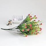HooMall 造花 かすみ草 観賞植物　造花花束　 パーティー 撮影 プレゼント　気分転換 枯れない花 部屋飾り 結婚式　誕生日　発表会 入学式　卒業式 (レッド)