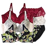 大きいサイズ ブラジャー＆ショーツ 3セット入り 下着福袋 (H70)