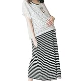 Marshel マタニティ ロングワンピース ワンピース ルームウェア 産前 産後 ボーダー フリーサイズ