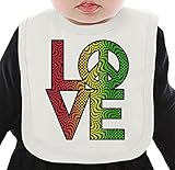 Love Peace Symbol ネクタイを有する有機ビブ Medium