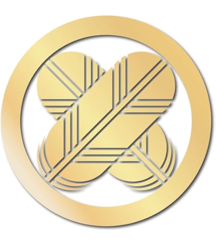 家紋金色モチーフのインテリアアート違い 鷹の羽 丸に違い鷹の羽 金色額入り家紋 縦型 大判サイズ 額入りの家紋