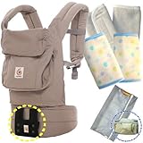 ベビーウエストベルト付エルゴベビー 抱っこ紐 ムーンストーン【正規品2年間保証-SG認定付】本体＋パッド２個付 ERGO Baby