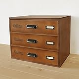 日本製 A4 書類 木製 3段引き出しアンティーク BREA