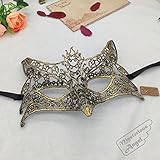 Dagly（TM）ミステリアスエンジェルファイアーウルフハロウィンレースマスクをマスクお祝いのパーティーマスカレードボールカーニバル[ゴールド]