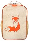 SoYoung Raw Linen Grade School Backpack, Orange Fox by SoYoung