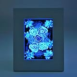 アートフォーシーズン NNF ”光るバラ”ホタル　ブルー・ホワイト ブルー発光 プリザーブドフラワー