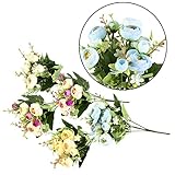 10 ヘッズ人工椿の花ブーケ ホームウェディングパーティー の装飾世界ストア-Champagne