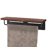 ottostyle.jp タオルハンガー タオル掛け トイレット タオルラックホルダー タイルバー【ブラウン】 パイン材/オイル仕上げ 天然木 棚 小物置き トイレ 洗面所 簡単設置