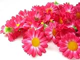 （100）シルクホットピンクGerbera Daisy Flower Heads , Gerber Daisies – 1.75 " – 人工花ヘッドファブリック花柄Supplies卸売ロットのウェデ