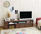 TVボード TV台 伸縮 ローボード（扉付タイプ） ブラウン
