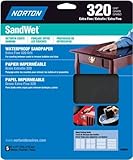 Norton 48080 Sand Wet Sandpaper 320 Grit, 9-Inch x 11-Inch, 5-Pack by Norton [並行輸入品]