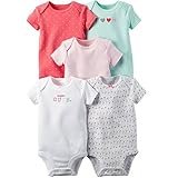 カーターズ Carter's 女の子用ハート大好きSUPER CUTE半袖ボディースーツ5枚セット (24months(83-88cm)) [並行輸入品]