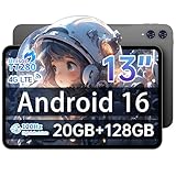 【2025 Android 16 タブレット】TECLAST T65 13 インチ タブレット 120Hz 画面リフレッシュレート, 20GB RAM+128GB ROM, T7280 (T620) プロセッサ Tablet, SIM カード対応, 3.5mm イヤホンジャック