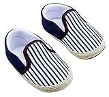 ベビーシューズ　ファーストシューズ　ヒモなし　ストライプ柄　1866 (11cm)