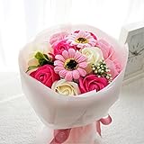 【緊急値下げ】BIO newガーベラブーケ フレグランスソープフラワーを贅沢に使用 クリアバック・ギフトボックス付でお祝いやお見舞い、ギフトにぴったり。 (ニューピンク)