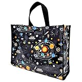 カラフルキャンディスタイル(COLORFUL CANDY STYLE)レッスンバッグ ナイロン プールバッグ 水泳バッグ 手さげかばん 太陽系惑星とコスモプラネタリウム(ブラック) N0344200