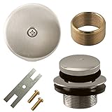 Bathtub ToeタップタッチバスタブDrain変換キットアセンブリ、ソリッド真鍮Construction シルバー WP-B51-DR-TT-BN