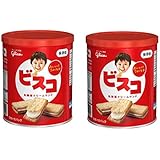 【まとめ買い】 江崎グリコ ビスコ 保存缶 30枚 × 2缶 ＜賞味期限5年＞ 480グラム (x 2)