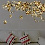 Amaonm Removable Vinyl Glow in the Dark Nursery Flowers Flower Vines Wall Decals Fluorescent Luminou