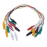 Hommy 10個カラフルなダブルエンドワニ口クリップテストリードジャンパワイヤー