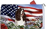 Springer Spaniel Liver /ホワイト – Best of Breed愛国I Dog Breedメールボックスカバー