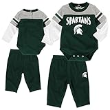 Michigan State Spartans Halfback Longsleeveクリーパーとパンツセット