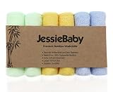 Jessiebaby Extra Soft Baby Bath Washcloths,100% Natural Bamboo Towels,10x10 (Blue+Green+Yellow) by J