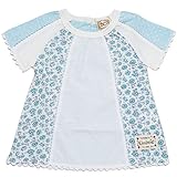【本体綿100％】2017年 夏物 UZULAND ウズランド 小花プリント 切替 半袖Ｔシャツ サックス◇95cm
