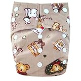 Kawaii Baby One Size Snazzy Minky Cloth Diaper with 2 Microfiber Inserts Bear by Kawaii Baby
