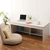 薄型シンプル パソコンデスク W1200 ロータイプ PCデスク PC-6012-WH