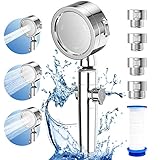 JiaSifu シャワーヘッド 増圧 80%節水シャワープロ 浄水 塩素除去 極細水流 しゃわーへっど 高水圧 角度調整 3階段モード 止水