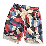 (コ-ランド) Co-land 夏用 子供服 ボーイズ ショートパンツ 短パン ハーフパンツ 迷彩柄 キッズ 男の子 (100, レッド)