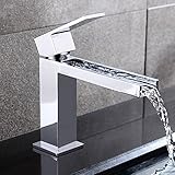 JiaYouJia モダンなバスタブ蛇口 滝型　水栓金具 浴室設備アクセサリ風呂場のシャワーサウナ家具　クロームメッキ表面処理