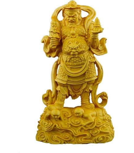 Amazon｜小葉黄楊木 木彫り 仏像 「四天王立像」持国天・広目天