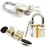 Homeself 3 - Pack Practiceロックセット、クリスタルVisible Cutaway共通トレーニングロックピックセット、Include 3異なるタイプの練習の南京錠、