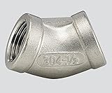 フローバル3-5239-04ステンレス継手(45°エルボ)V45L-04(接続規格1/2Rc)