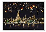 スクラッチ アート ナイトビュー 夜景 絵画 スクラッチ ペン セット (タイチェンマイ)