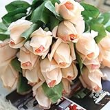 inverlee人工フェイク花シルクバラ花柄ウェディングブーケHyda Decor イエロー