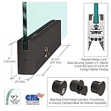 CRLブラックブロンズアルマイト処理4 "正方形ドアレールwithロックfor 1 / 2 "ガラス – 9 – 1 / 2 "パッチby CR Laurence