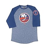 新しいYork IslandersマジェスティックグレーReady to Go 3 / 4 Sleeve Tri Blend Teeシャツ L