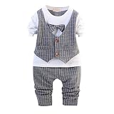 Evelin LEE Kid Baby Boy Gentry服セットフォーマルパーティーウェディングタキシードチョッキOutfit Suit US サイズ: S カラー: グレイ