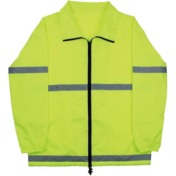 Amazon.co.jp: 抗菌 反射付き ウインドブレーカー ジャンパー 蛍光緑