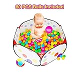 ベビーボールプール80ボール付き折りたたみ式子供用ポップアップPit Ballsプールfor Childrenインドアとアウトドア( 35 18 12インチ)