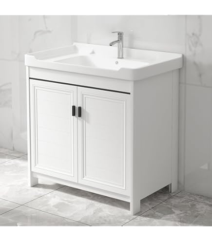 Amazon | ウッドワン 無垢の木の洗面台 框組扉付ミラーキャビネット